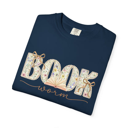 Floral Book Worm Tee