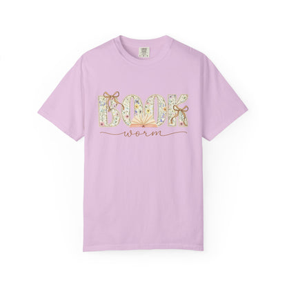 Floral Book Worm Tee