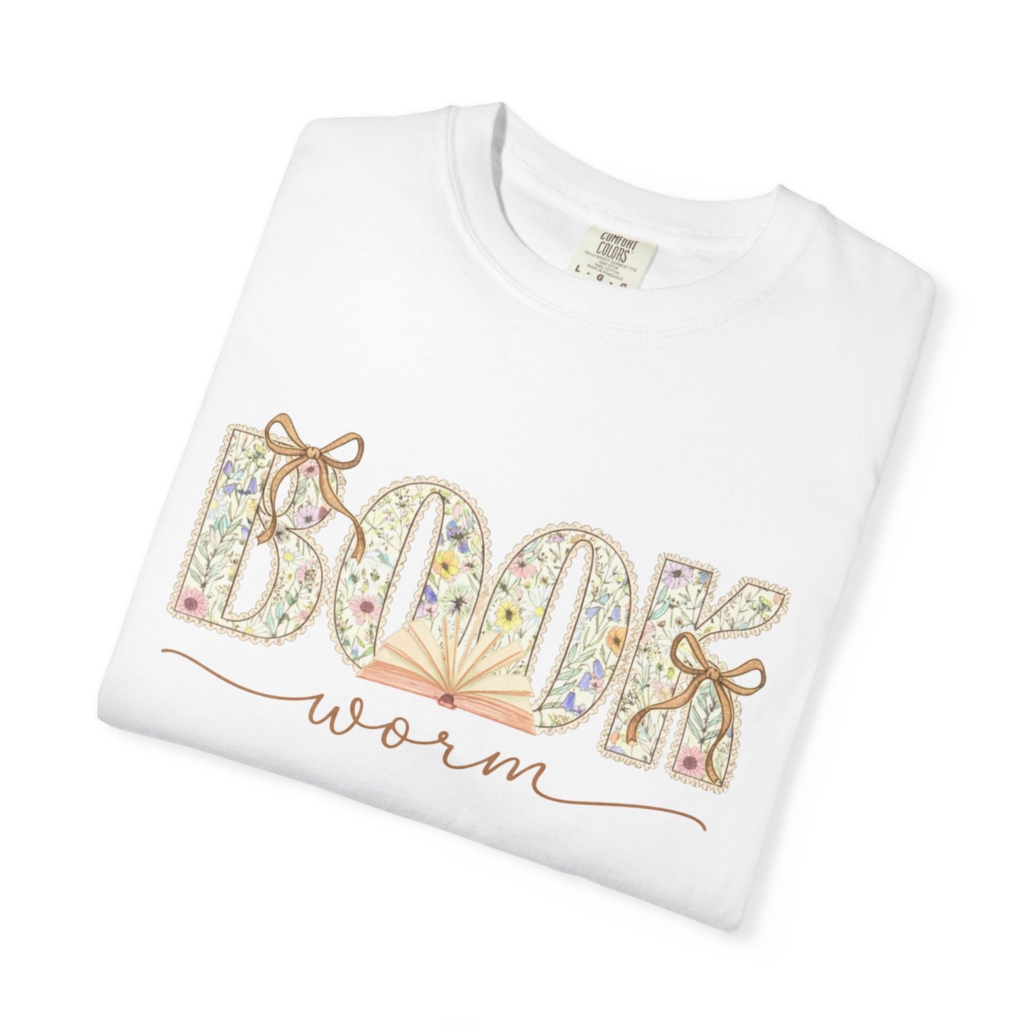 Floral Book Worm Tee