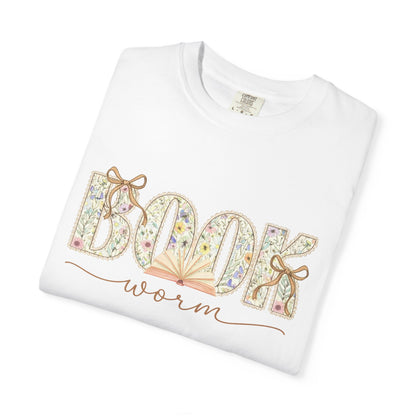 Floral Book Worm Tee