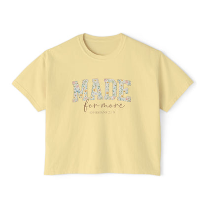 Made For More Floral Boxy Tee — Inspirational Women's Crop T-Shirt