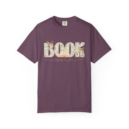 Floral Book Worm Tee