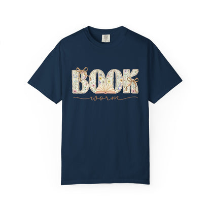 Floral Book Worm Tee